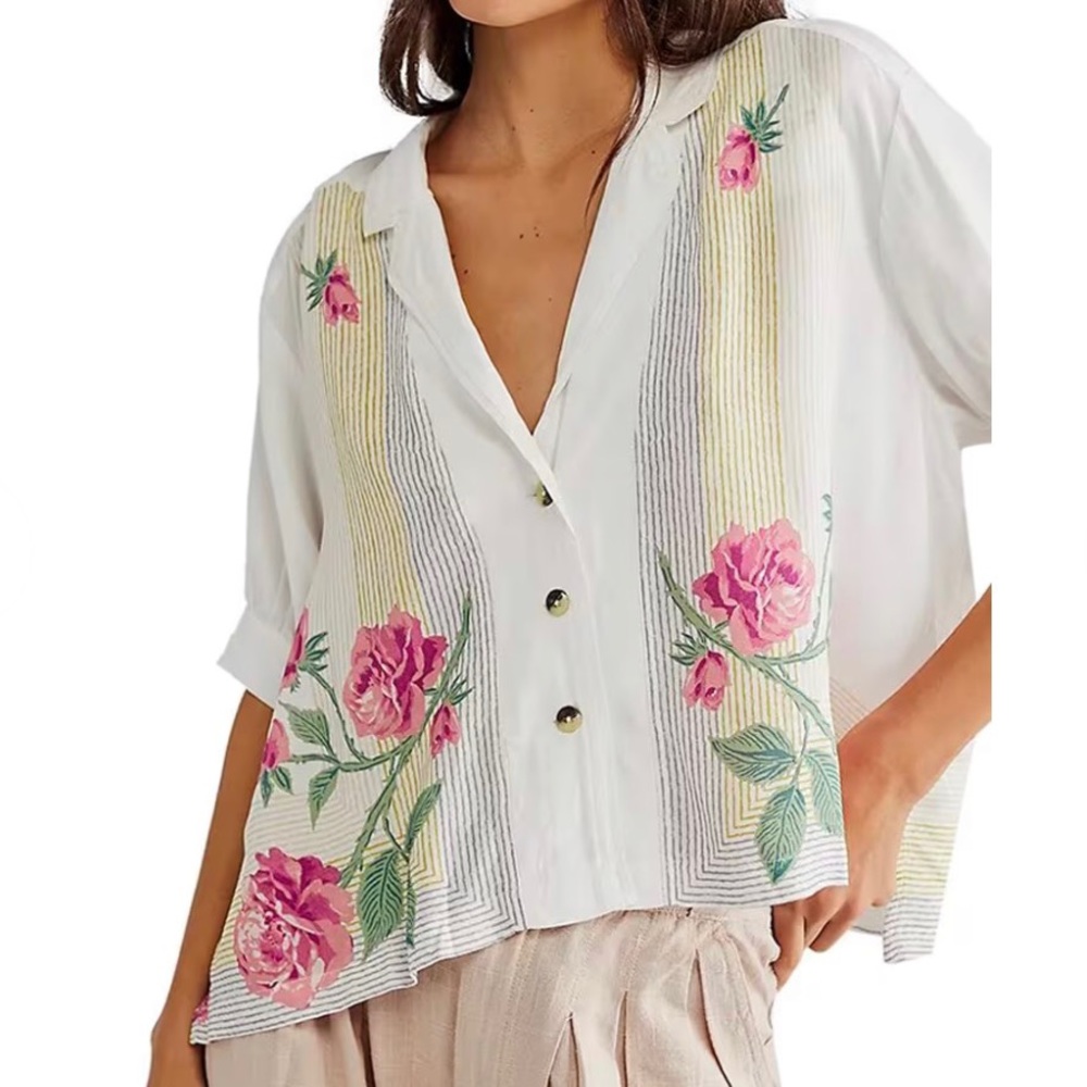 Free people Big Blooms Shirt - Women's XL